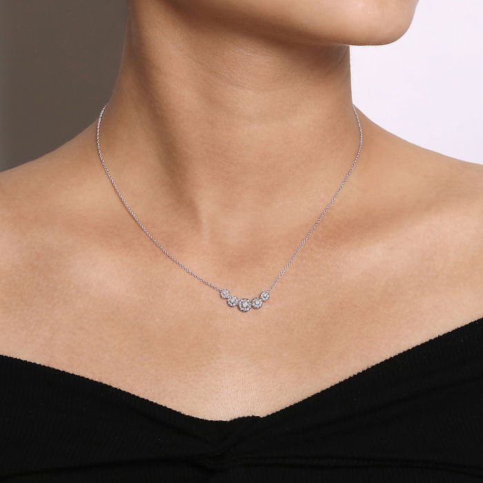 Diamond Halo Bar Necklace