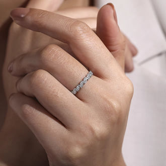 Scalloped Marquise Diamond Ring