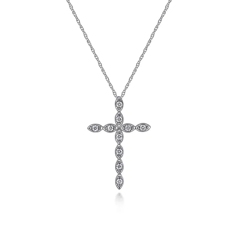Segmented Diamond Cross Necklace