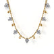 White and Yellow Gold Bujukan Beads and Diamonds Droplet Necklace