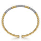 White and Yellow Gold Bujukan Beads and Diamond Station Cuff