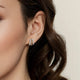 Bujukan Diamond J Hoop Stud Earrings