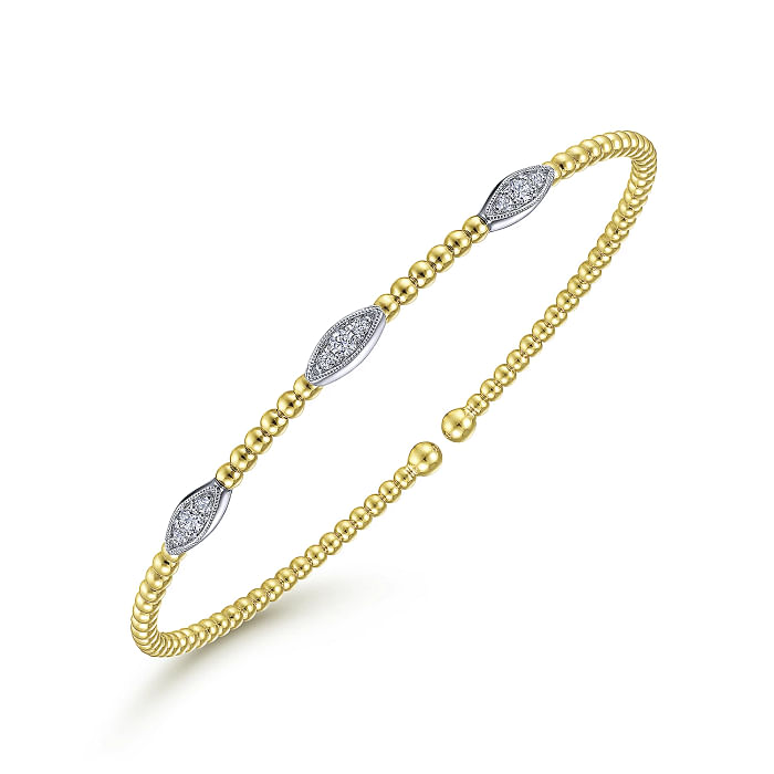 Bujukan Cuff Bracelet with Diamond Marquise Stations