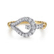 White and Yellow Gold Bujukan Diamond Horseshoe Link Ring