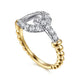 White and Yellow Gold Bujukan Diamond Horseshoe Link Ring