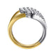 14K White Yellow Gold Graduating Diamond Bypass Ring