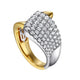 14K White Yellow Gold Graduating Diamond Bypass Ring