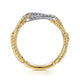 White and Yellow Gold Hampton Link Ring with Diamond Station