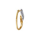 White and Yellow Gold Pave Diamond Bypass Hoop Earrings