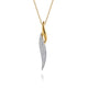 White and Yellow Gold Pave Diamond Bypass Pendant Necklace