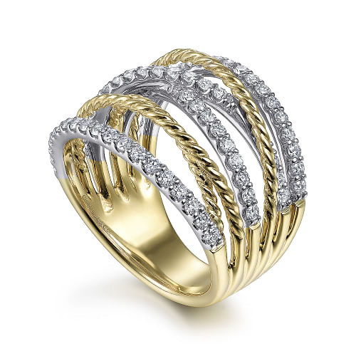 Multi Row Twisted Ring