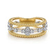 Diamond Bujukan Stacked White and Yellow Gold Ring
