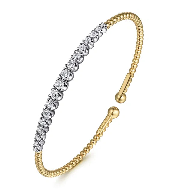 White and Yellow Gold Diamond Bujukan Bangle