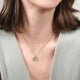White and Yellow Gold Diamond Cut Pendant Necklace