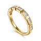 Yellow Gold Bezel Baguette Diamond Wedding Band