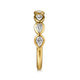Yellow Gold Bezel Pear Shape 7 Stone Diamond Wedding Band