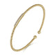 Yellow Gold Bujukan Bead Bangle with Pave Diamond Bar Station