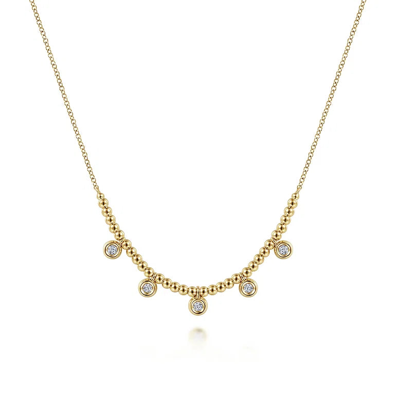 Bujukan Bead Necklace with Diamond Drops