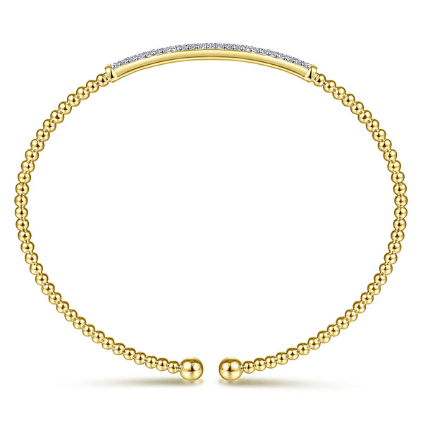 Bujukan Cuff Bracelet with Long Diamond Bar Station