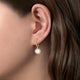 Yellow Gold Bujukan Pearl Drop Huggie Earrings
