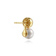 Yellow Gold Bujukan and Pearl Stud Earrings