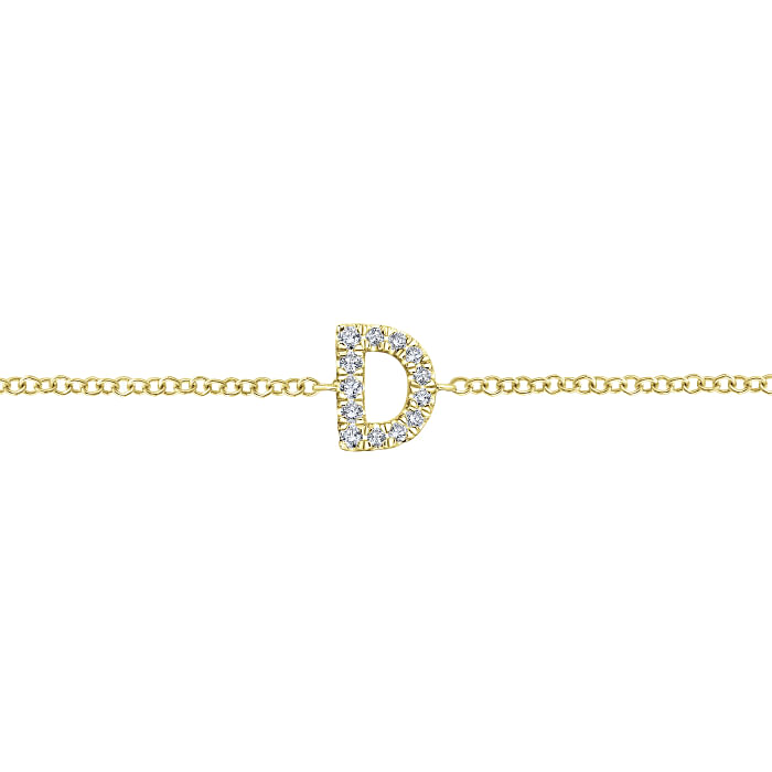 Diamond 'D' Initial Bracelet