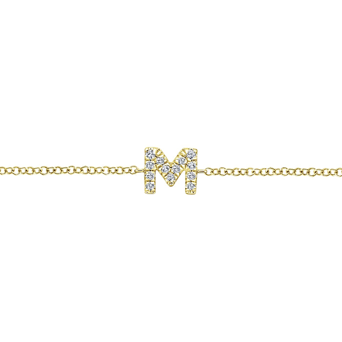 Diamond 'M' Initial Bracelet