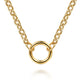 Yellow Gold Chain Necklace with Single Circle Station