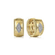 Yellow Gold Diamond Bujukan 15mm Huggie Earrings