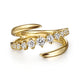 Yellow Gold and Diamond Bypass Ring