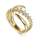 Yellow Gold and Diamond Bypass Ring