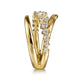 Yellow Gold and Diamond Bypass Ring