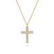 Diamond Yellow Gold Cross Pendant Necklace