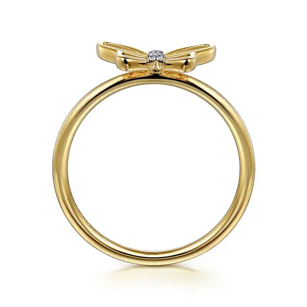 Yellow Gold Diamond Butterfly Ring