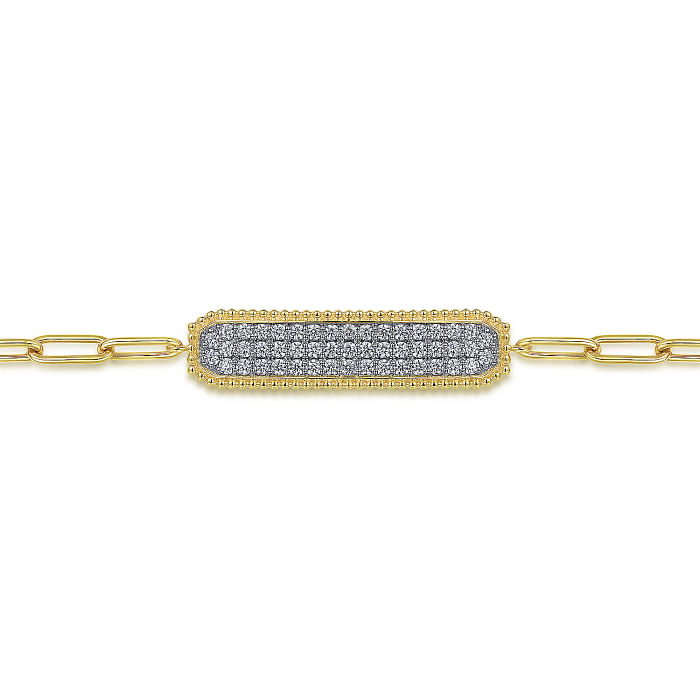 Diamond Bar Chain Bracelet