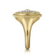 Yellow Gold Diamonds and White Mother of Pearl Bujukan Signet Ring