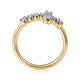Yellow Gold Horizontal Diamond Cross Ring
