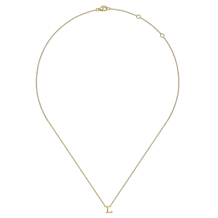 Diamond Initial L Pastel Pink Enamel Necklace in 14kt Yellow Gold (.03 –  Day's Jewelers