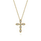 Yellow Gold Marquise Shaped Diamond Cross Necklace