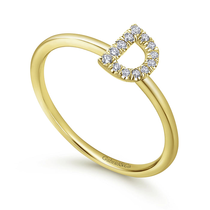 Diamond 'D' Initial Ring