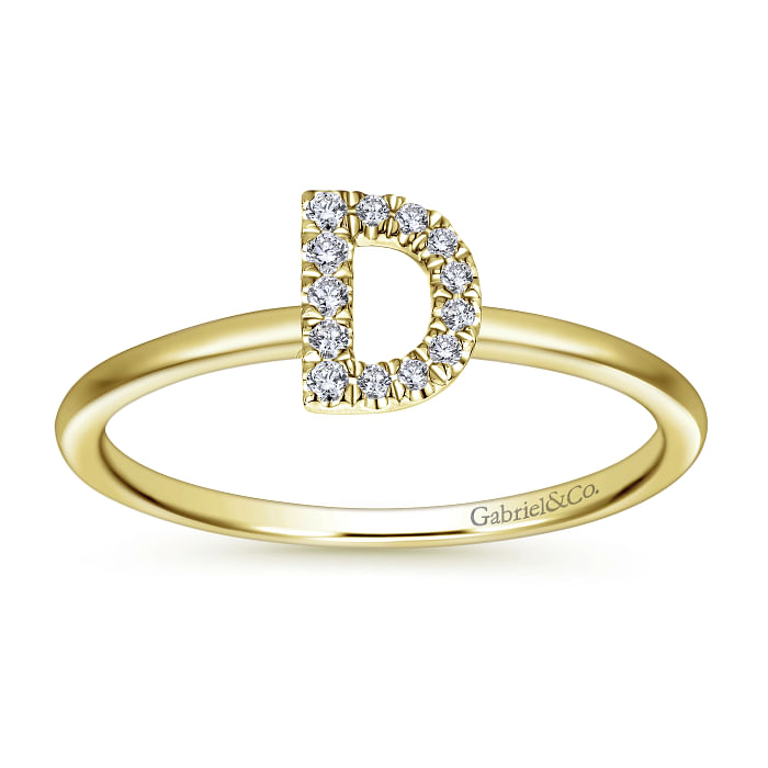 Diamond 'D' Initial Ring