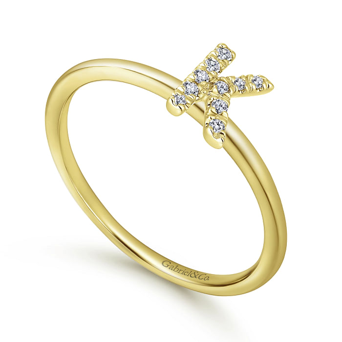Diamond 'K' Initial Ring