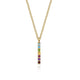 Rainbow Colored Stone Bar Necklace