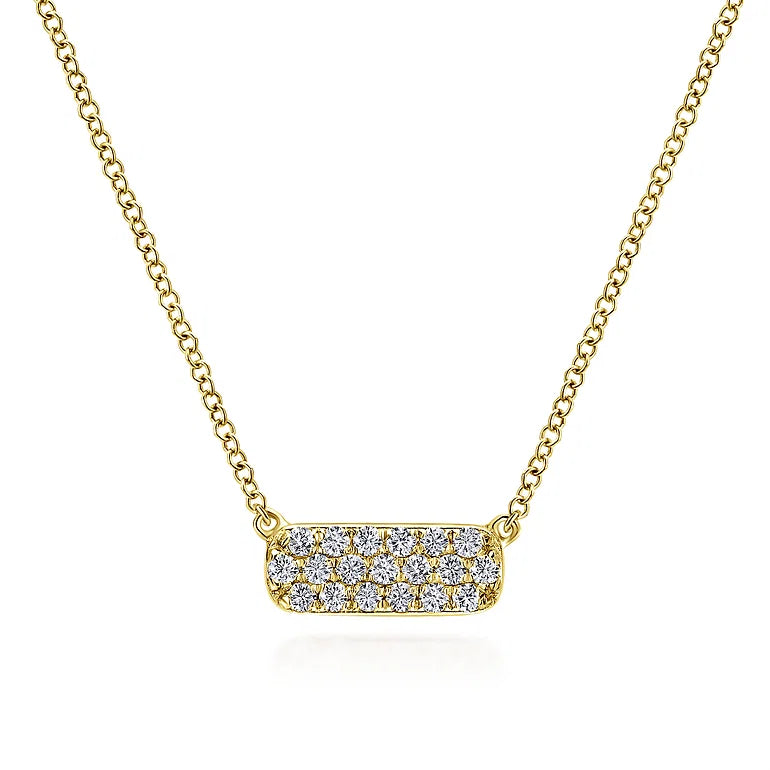 Rectangular Diamond Pendant Necklace