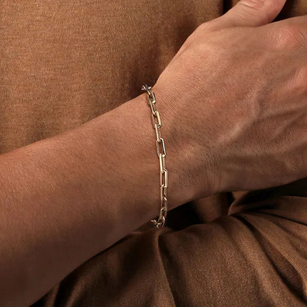 Yellow Gold Elongated Chain Bracelet
