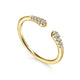 Split Diamond Stackable Yellow Gold Ring