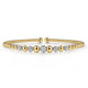 White and Yellow Gold Bujukan Bead and Pave Diamond Bangle