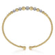 White and Yellow Gold Bujukan Bead and Pave Diamond Bangle
