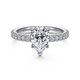 Alina White Gold Hidden Halo Pear Shape Diamond Engagement Ring Setting