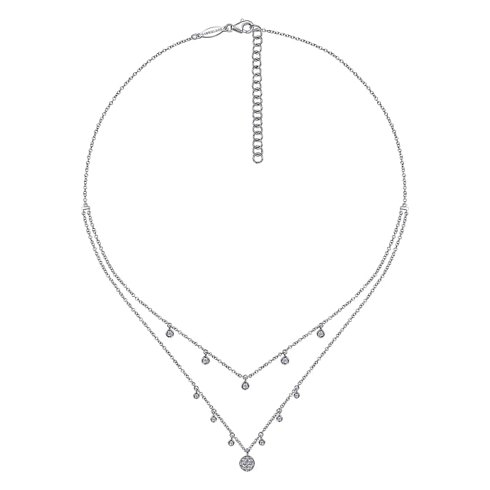 Layered Diamond Drop Necklace
